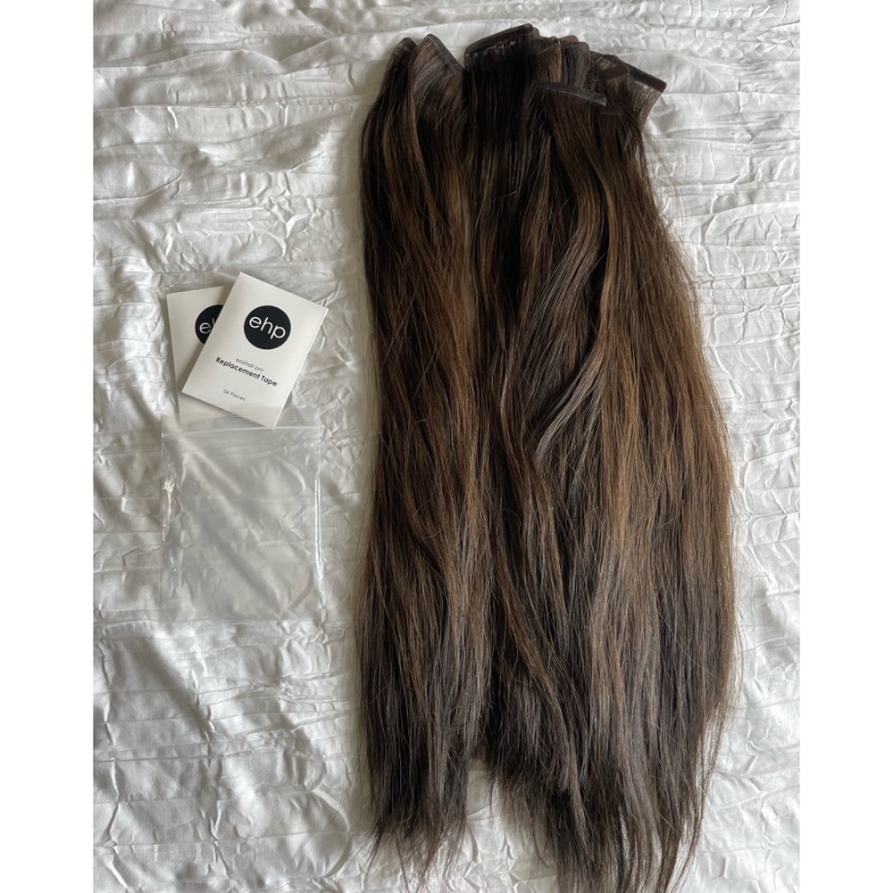 18” Dark Brown Tape In Hair Extensions 100% Remy Human Hair - Easy Hair Pro
